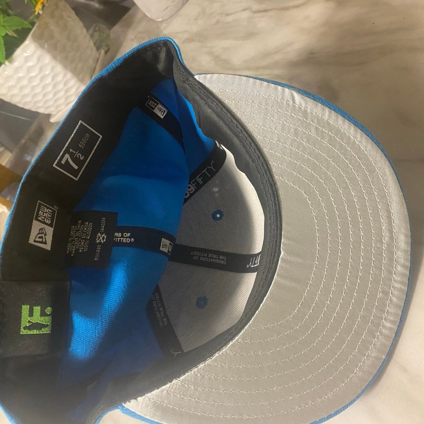 New Era Hat 7 1/2 Blue & Sliver Movers