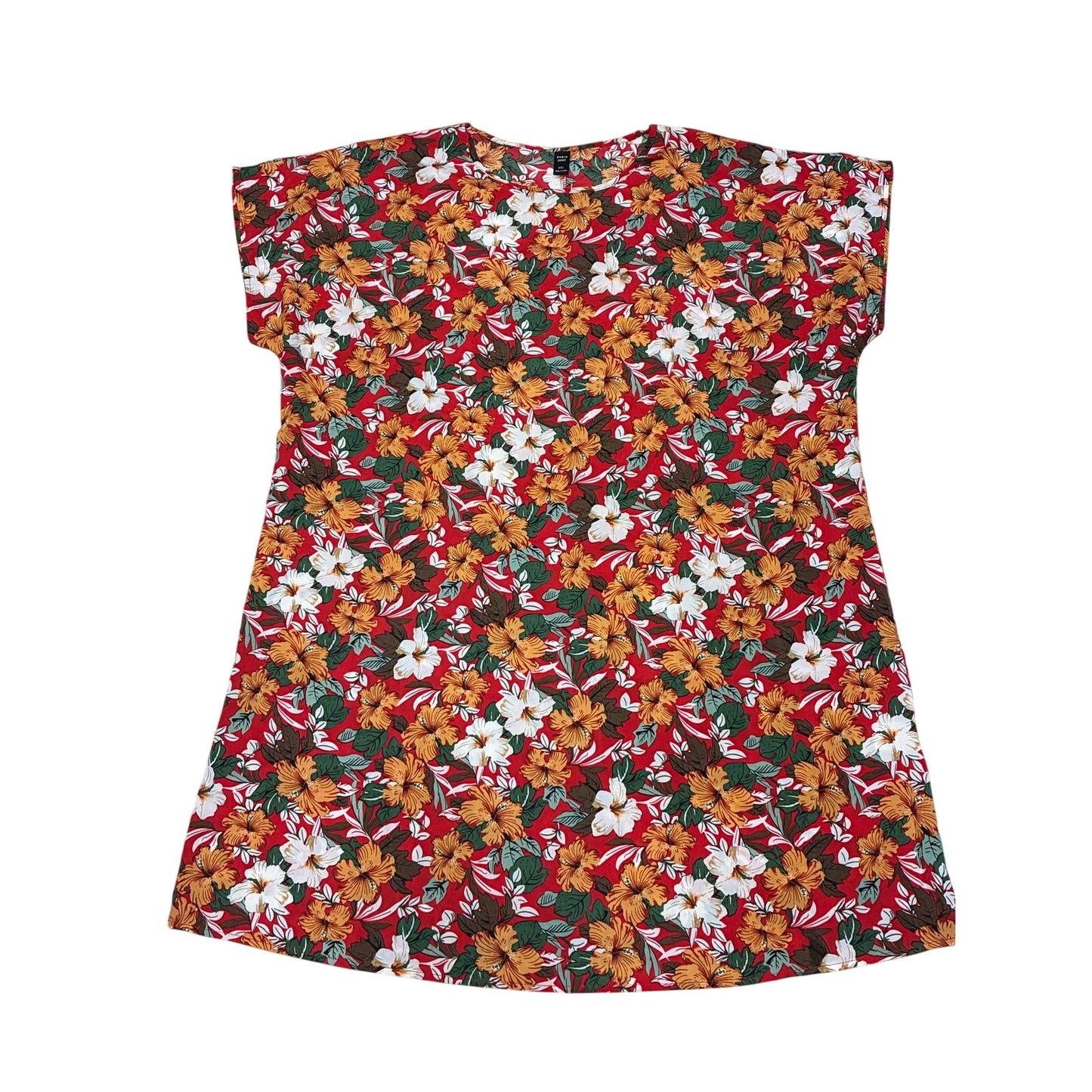 SHEIN Women’s floral print and short rolled cap sleeves Shirt Size 4XL