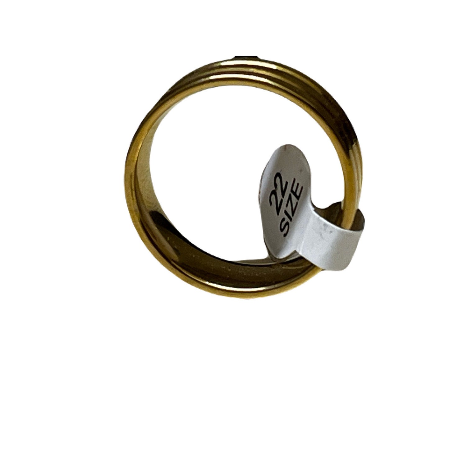 Solid Gold Stainless Steel Men’s Ring Size  22