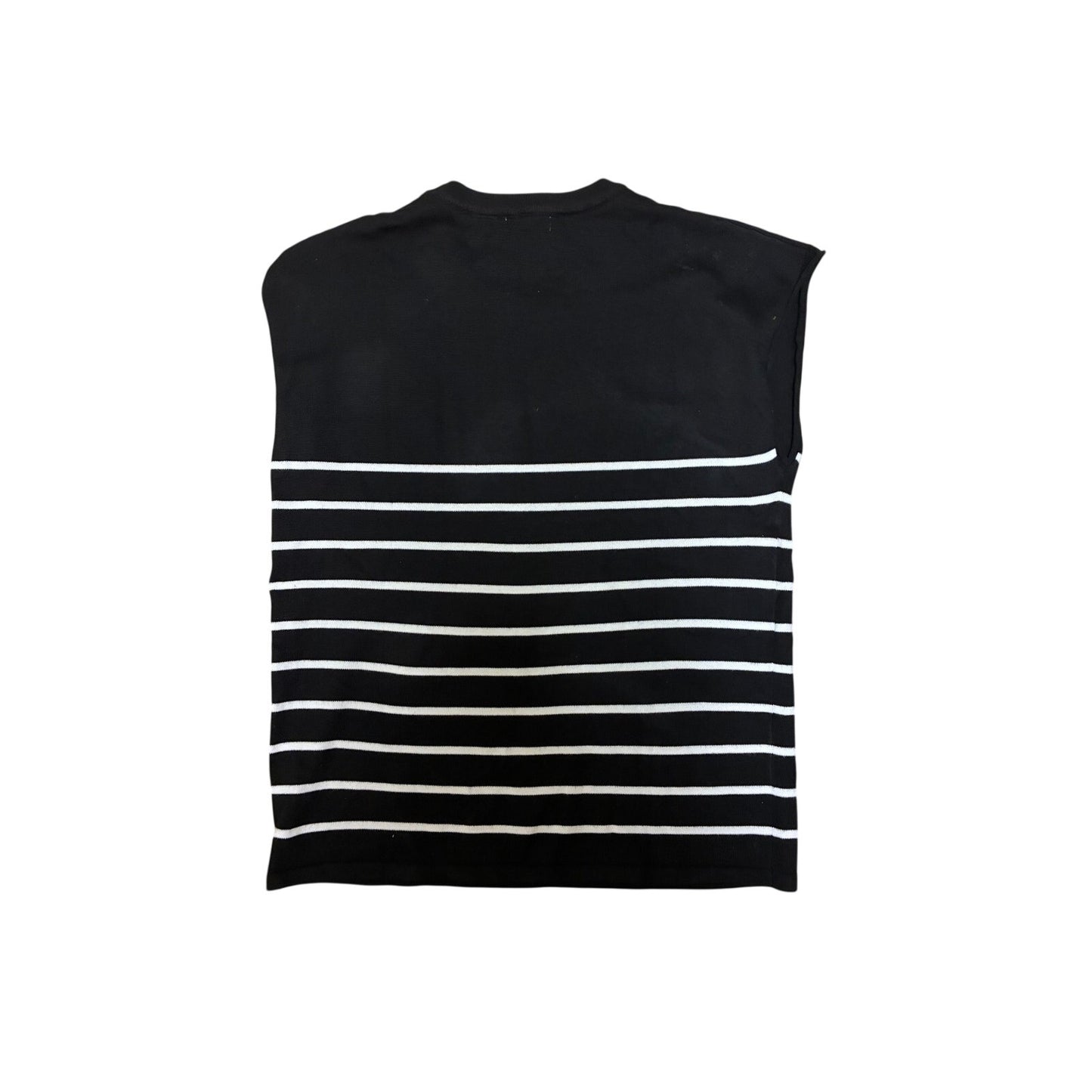 Ekouaer Women’s Black Vest With White Stripes Size Medium New