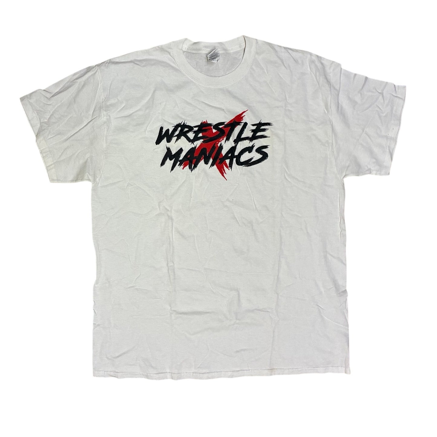 Wrestle Maniacs Men’s White T-shirt Size XL/TG