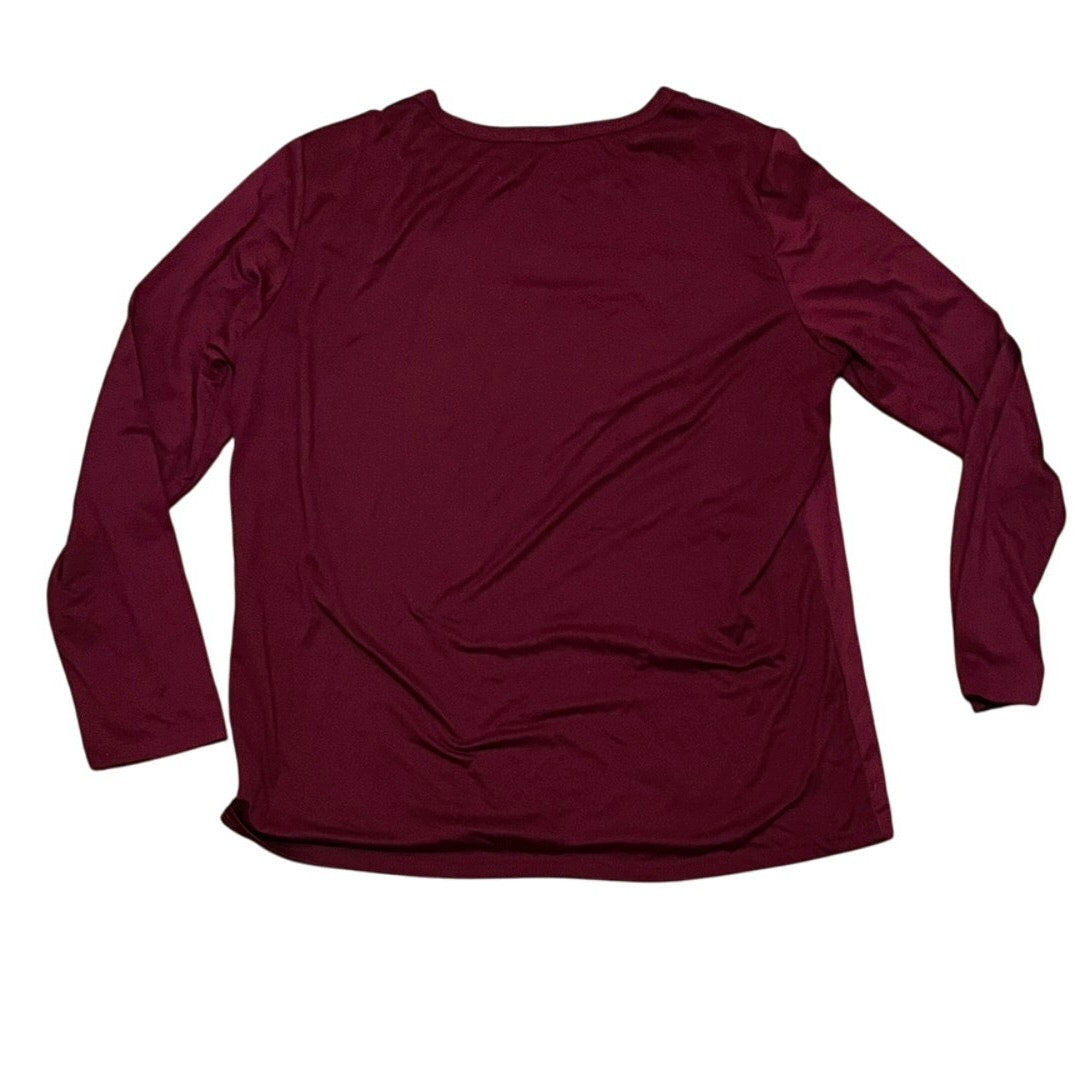 Merry Christmas burgundy long sleeve Size X-Large