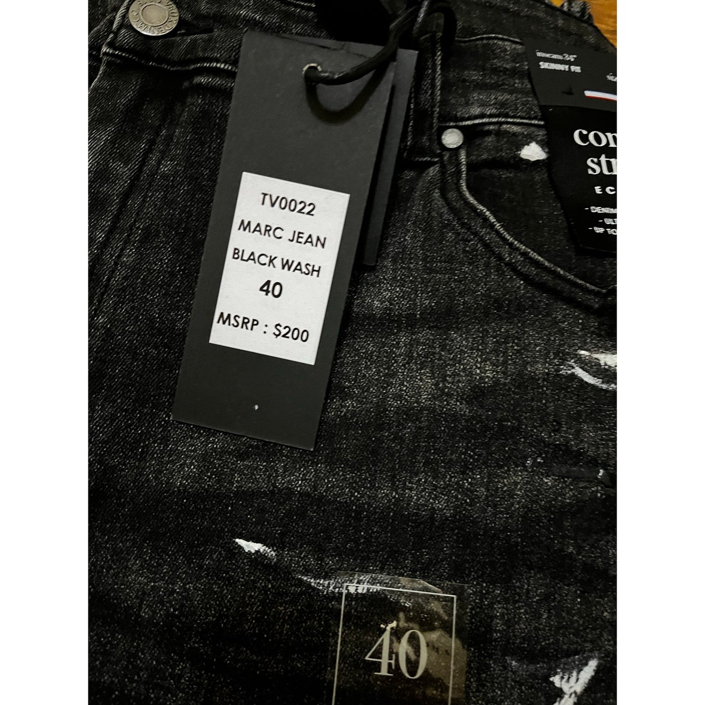 Si Tu Veux Marc Jeans Black Wash Superstack Mens Size 40