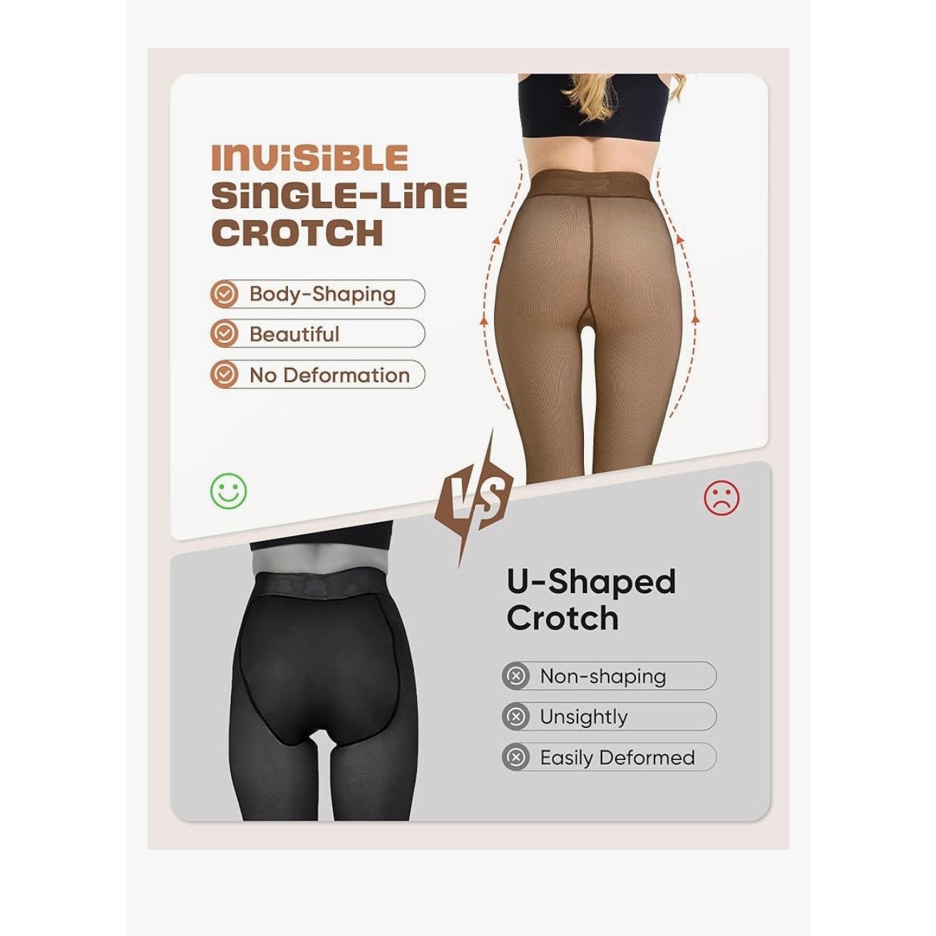 Fleece Lined Thermal Tights-Warm Fake Translucent Pantyhose LNMBFV