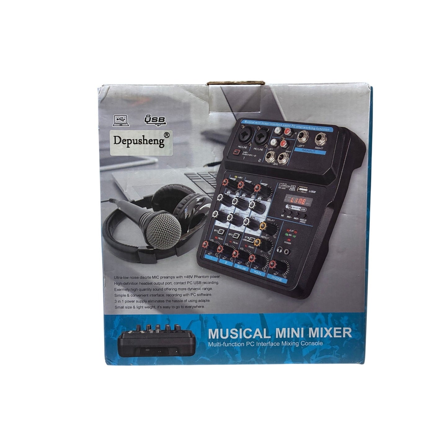 Depusheng U4 Professional 4-Channel Mixer