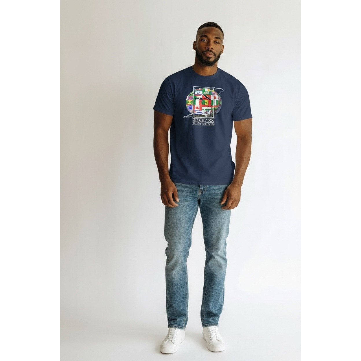 Shabazz Brothers Men’s Shorts Sleeve Navy T-Shirt Size Large