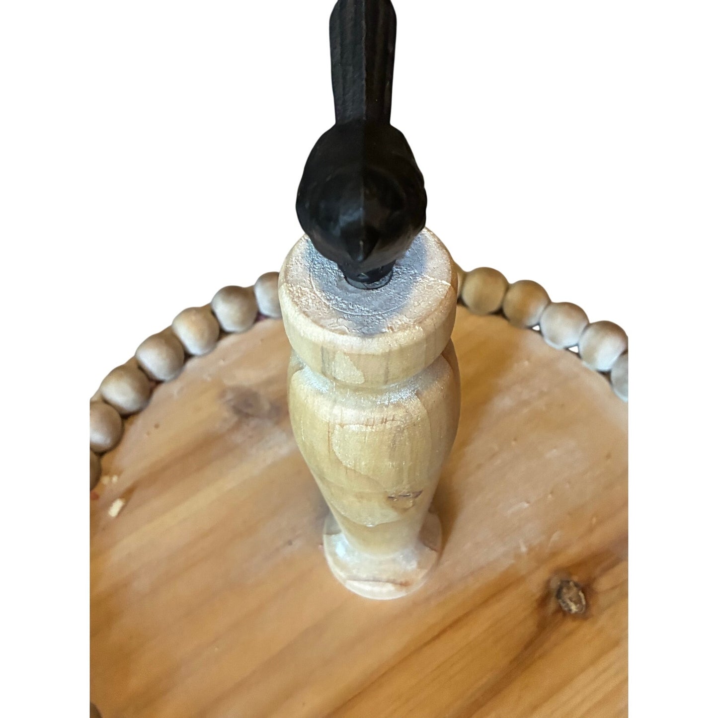 MINI BEADED TWO TIERED STAND