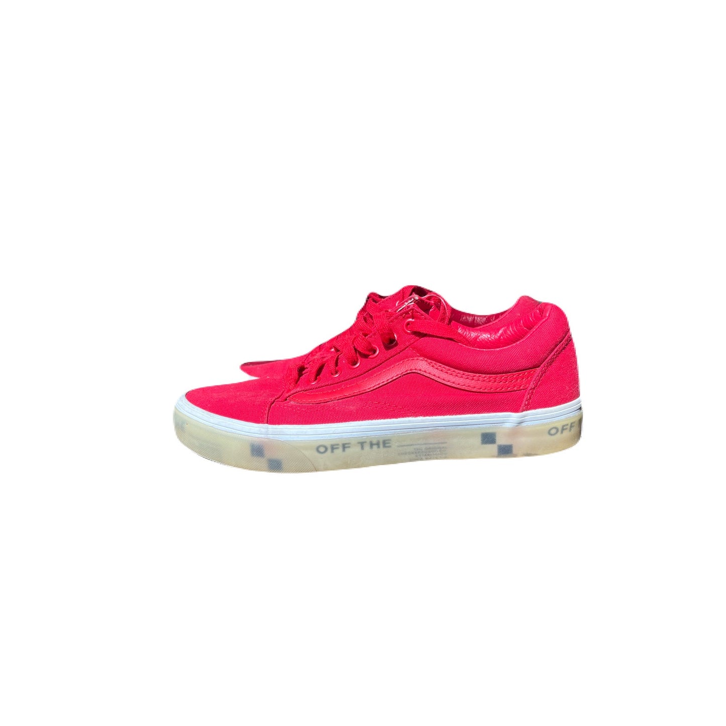 Size  7- VANS Old Skool OTW Foxing - Translucent Racing Red
