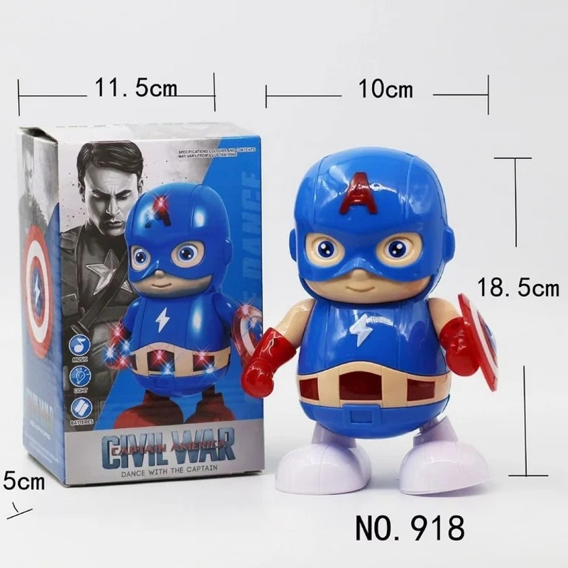 Dancing Captain America Toy Electric Singing Captain America Glowing Children's
