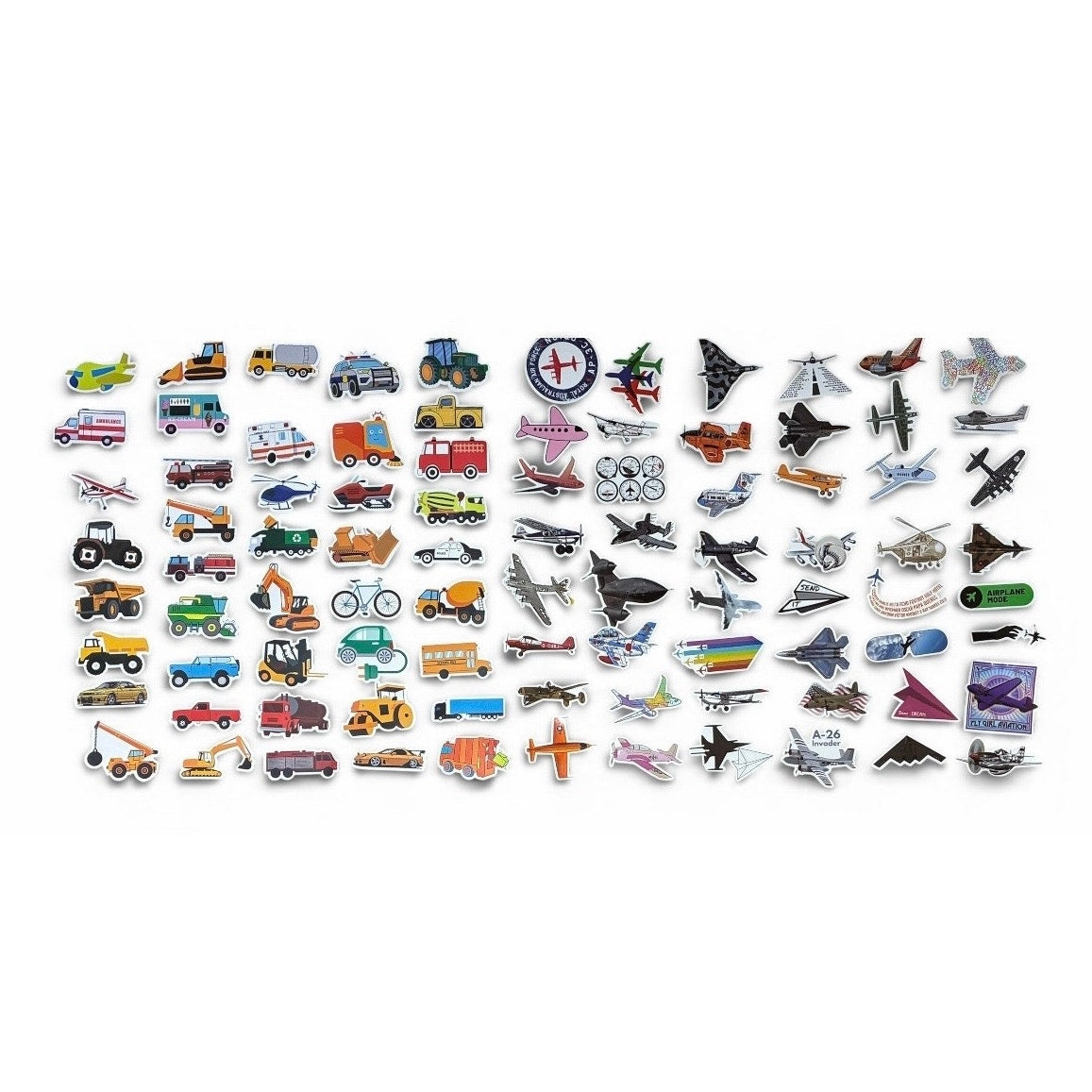 100 Sheets Airplane Truck Mixed Stickers New