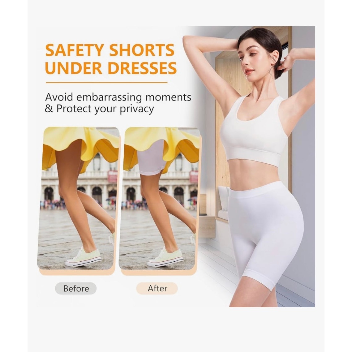 Geronmine Women's Slip Shorts for Under Dresses Anti Chafing High Waisted