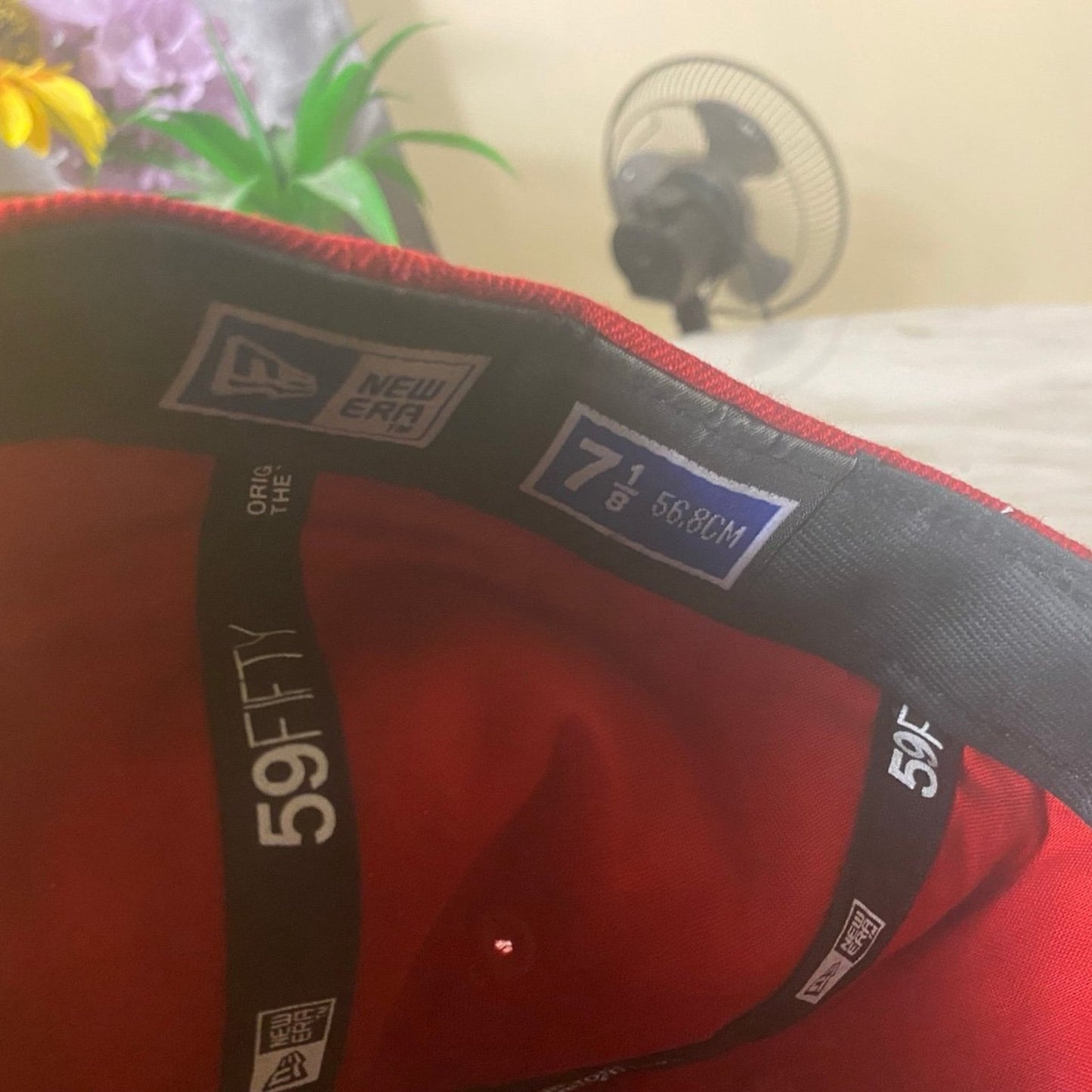 New Era Hat 7 1/8 Red & White C