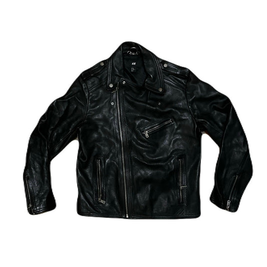 H & M Women’s Black Biker Leather Heavy Jacket Size 42R/ Large
