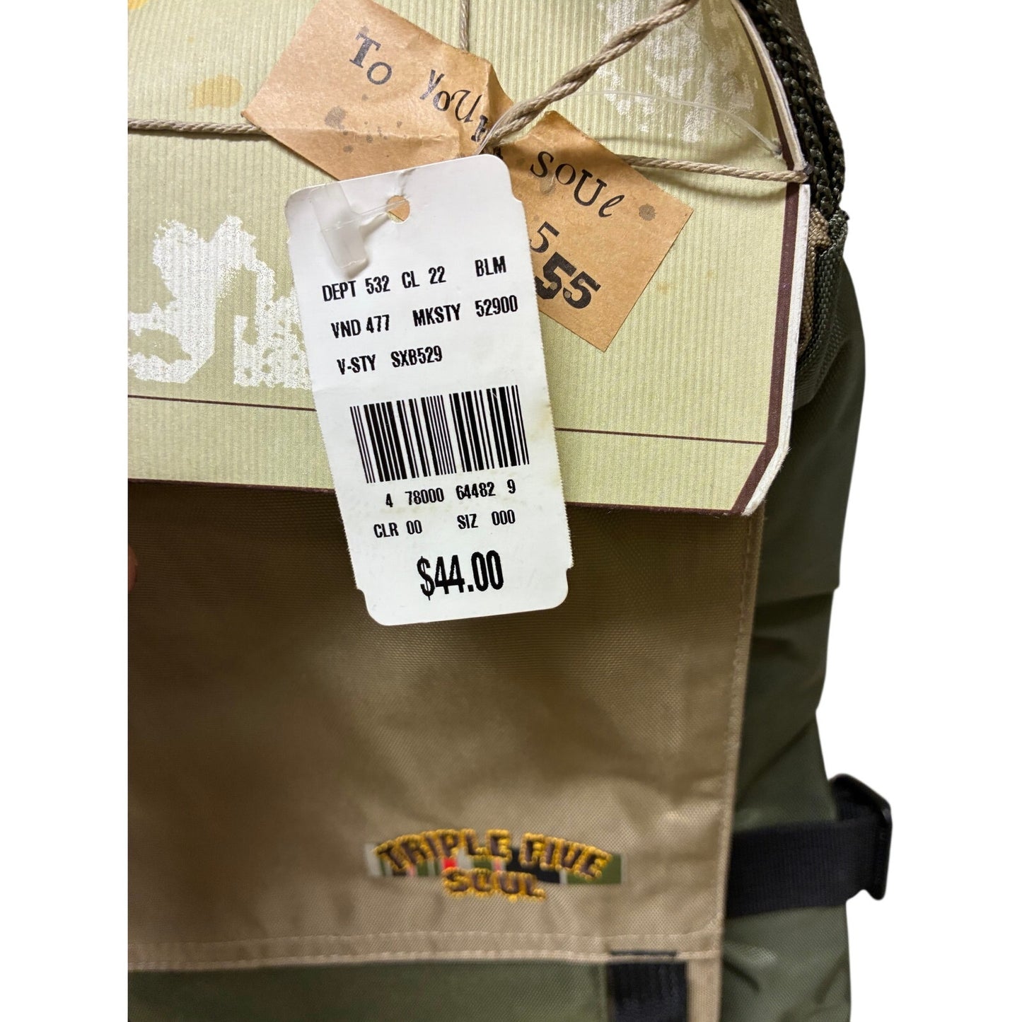 Triple Five Soul army colors shoulder bag 14” X 12”