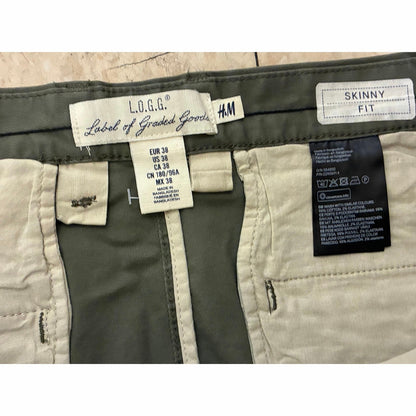 H & M Olive Green With Orange Stripe On The Side Men’s Pants Size 38