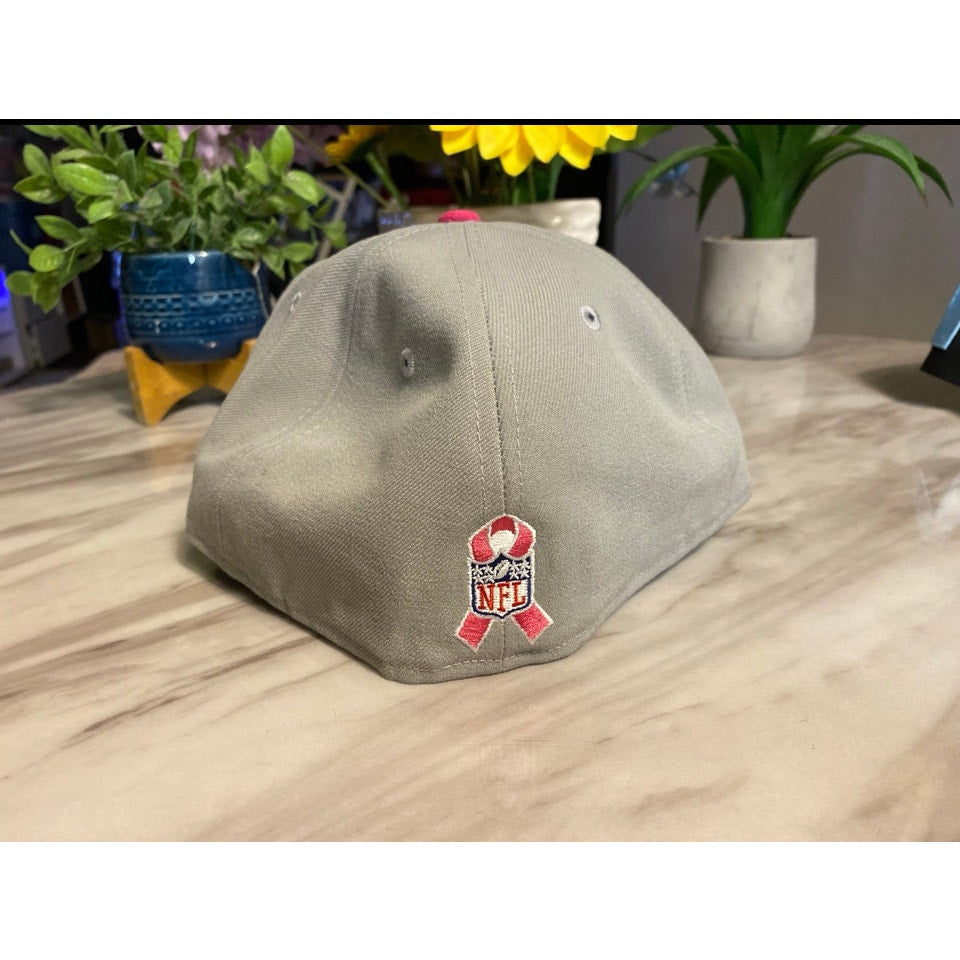 New Era Hat Size 7 1/2 Gray & Pink NY