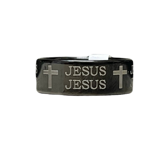 Black Jesus & Crosses Stainless Steel Ring Men’s Ring