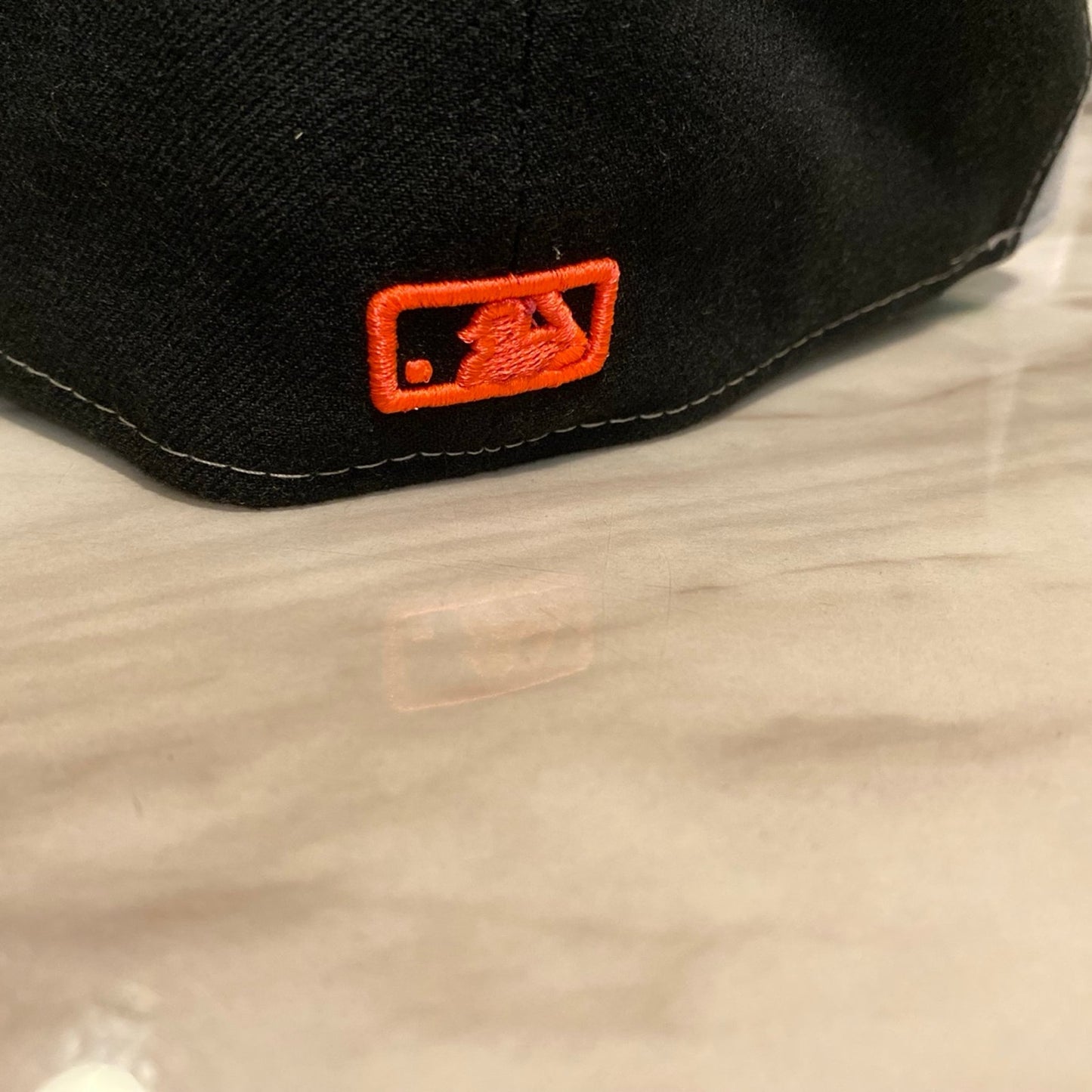 New Era Hat Size 7 5/8 White & Orange Yankee