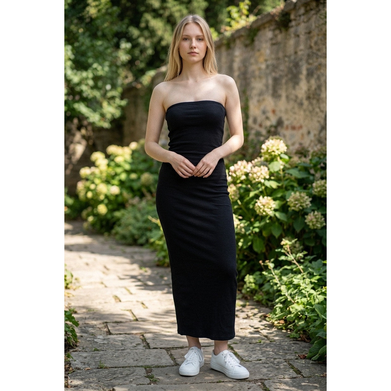 A New Day Women's Knit Tube Dress Black Size XS (Built In Self Bra)