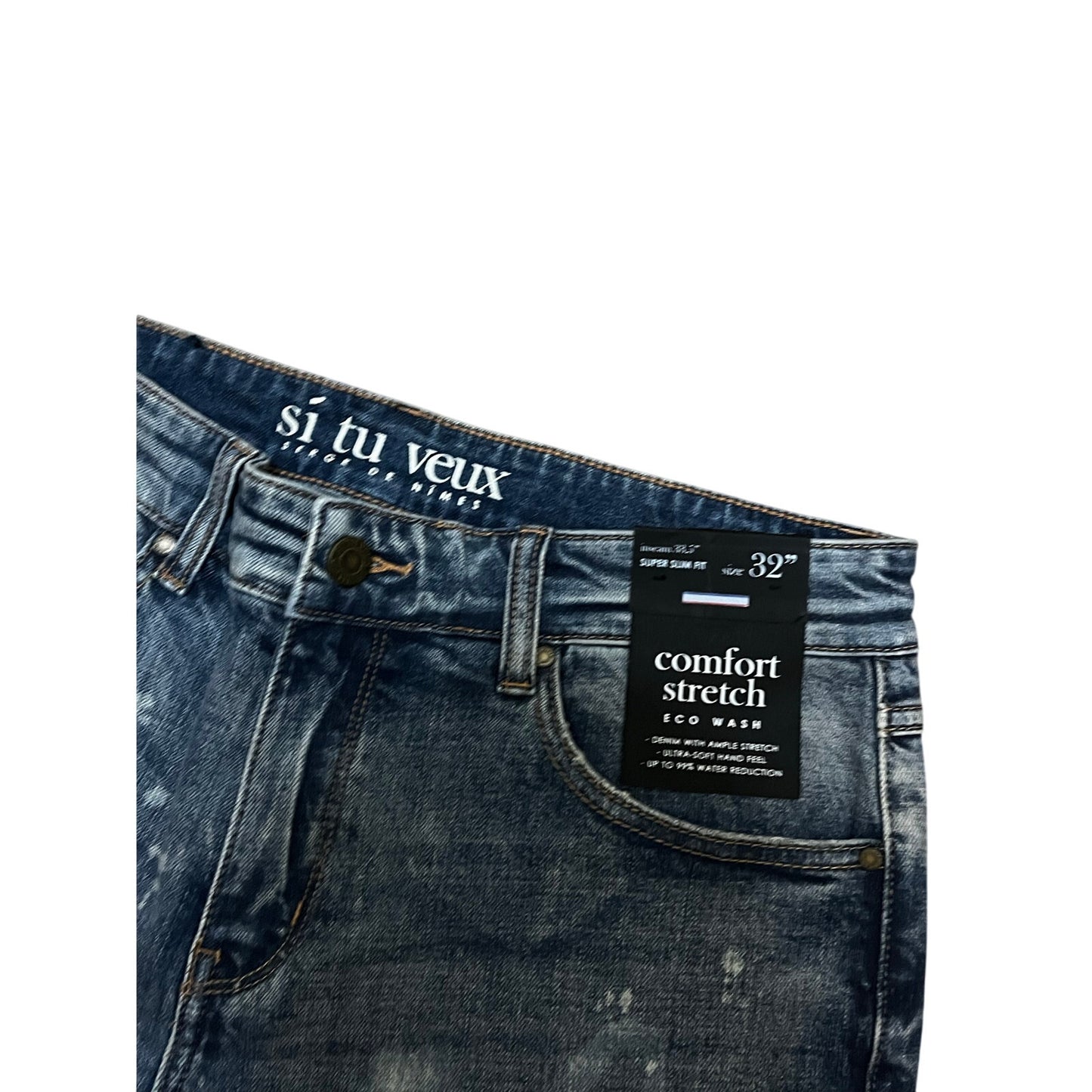 Si Tu Veux Men’s Blue Jean’s Size 32 With Si Tu Veux On The leg