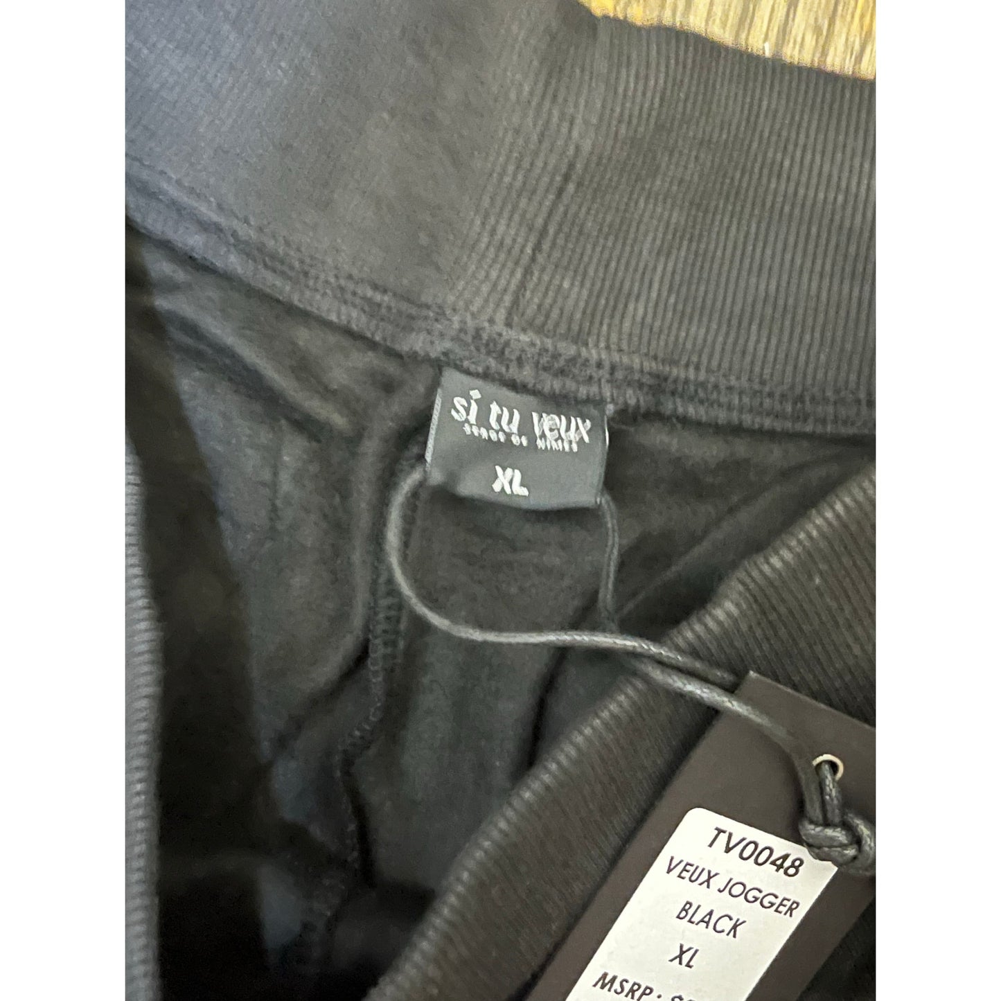 Si Tu Veux Superstack Men’s Black Sweatpants Size XL