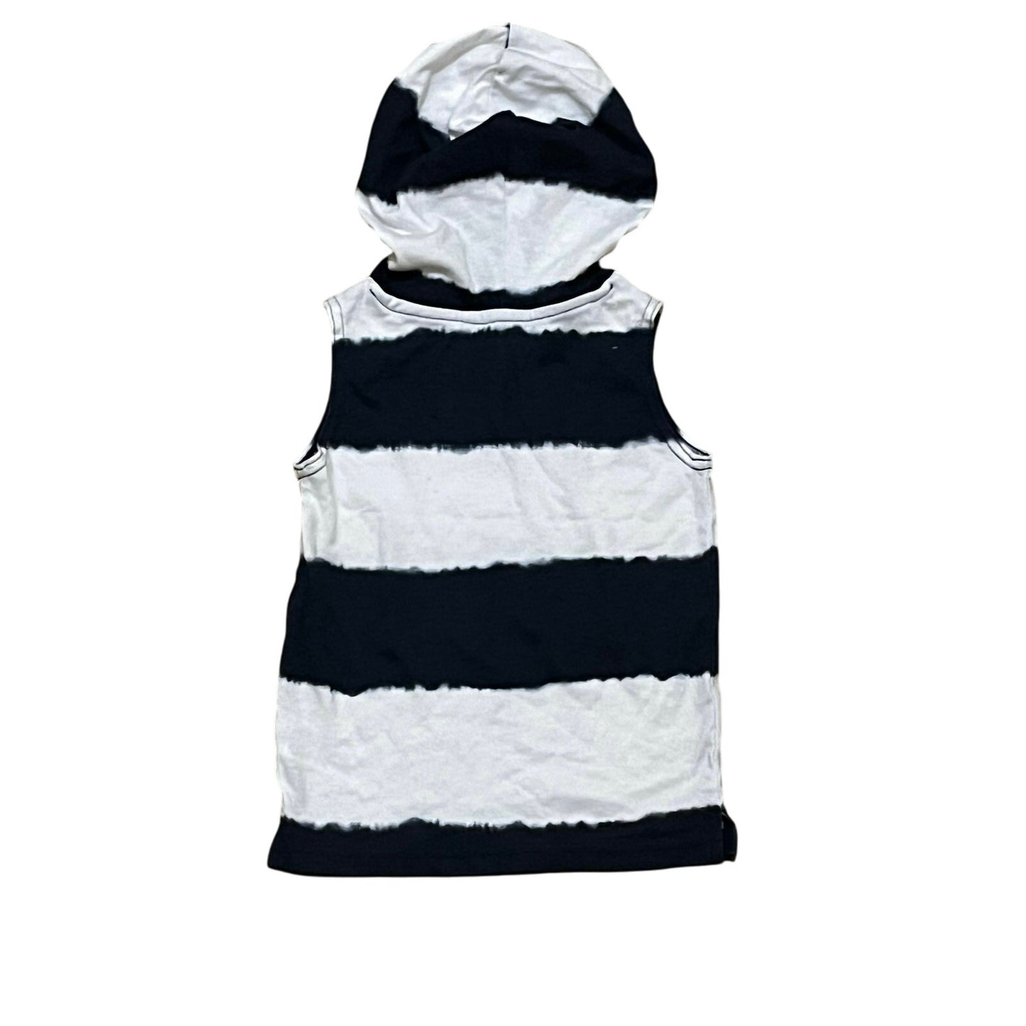 Wonder Nation White & Blue Stripes Kids Tan Top With Hoodie Size 4T