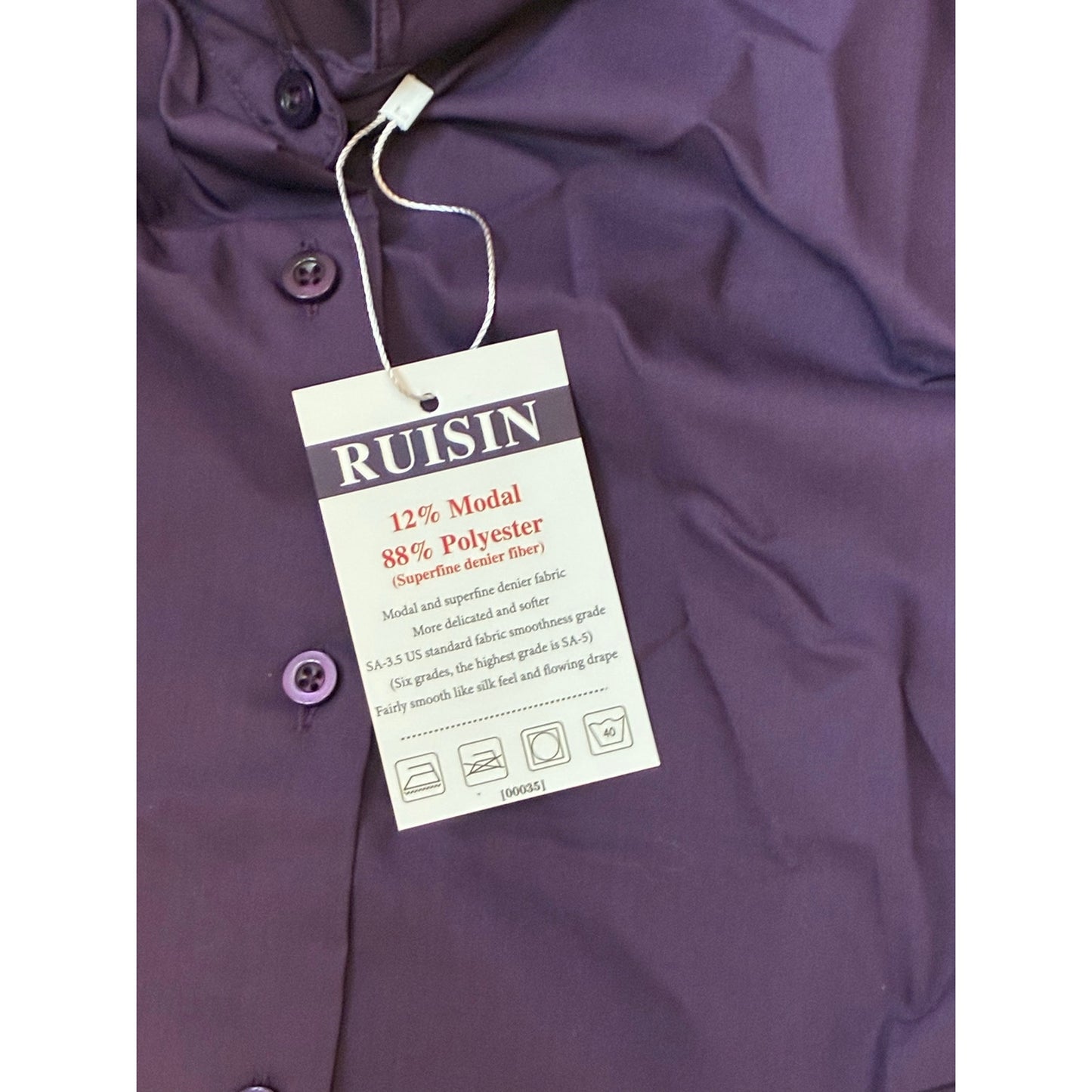 Ruisin Women’s Button Down Dark Purple Size Medium