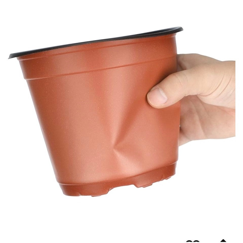100 Pcs 6" Plastic Plants Nursery Seedlings Pot/Pots Flower Plant Container