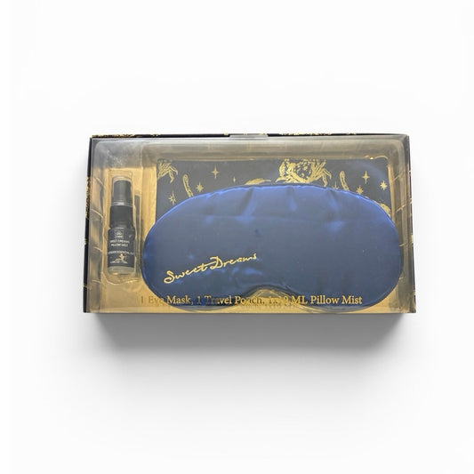 Silk Eye Sleep Mask Bundle Travel Pouch Case And Calming 1 ml Spray Pillow Mist