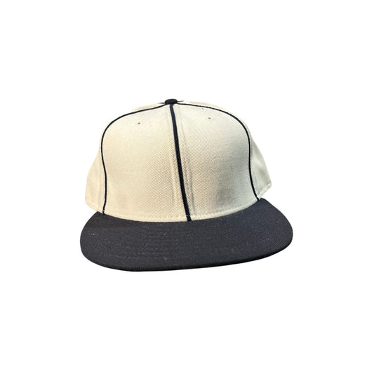 New Era Hat Size 7 5/8 White With Black Stripes