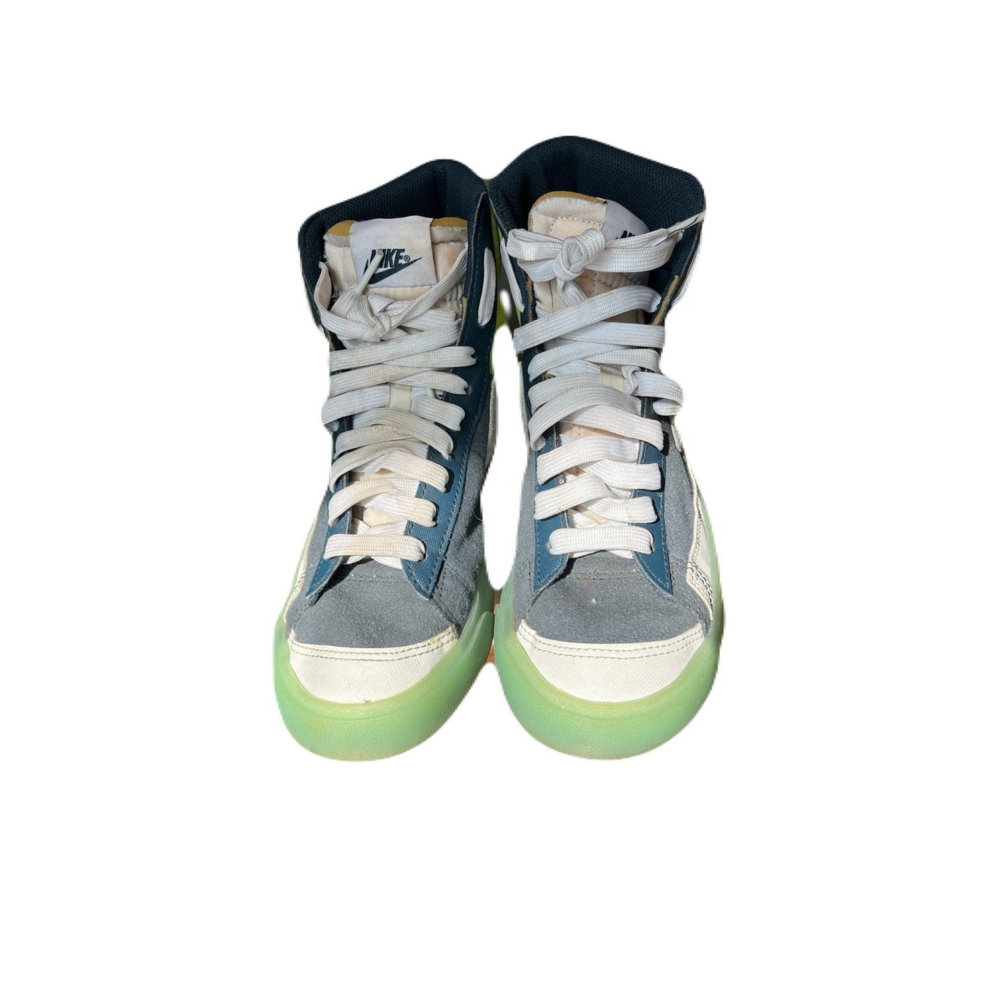 Nike Blazers Lime Navy Mid  ‘77 Shoes- Blue/ Kids Size 6.5 Basketball Retro