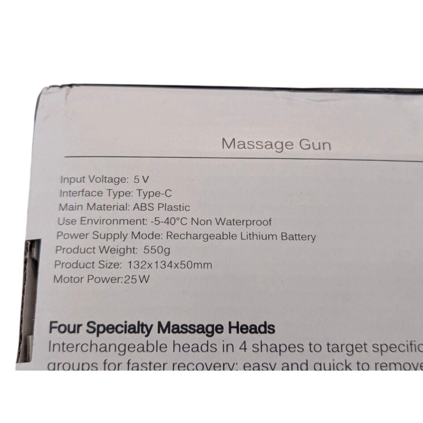 Portable Mini Handheld Massage Gun CX-157 Rechargeable 4 Interchangeable Heads