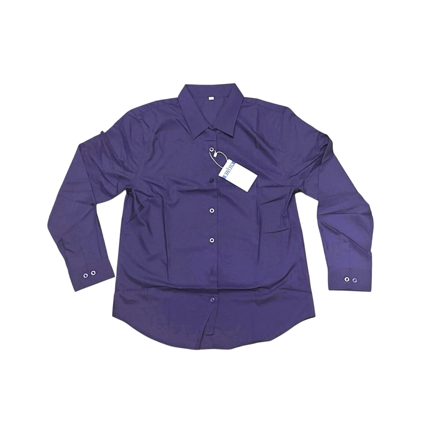 Ruisin Purple Men’s Long Sleeve Button Down T-shirt Size Medium