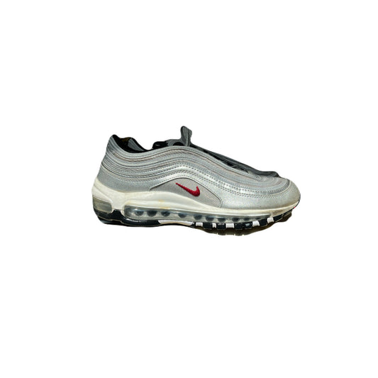 The Nike Air Max 97 GS with style code 918890-001 silver bullet For Kids Size 7Y