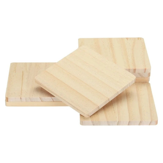 Uxcell 100x100mm Unfinished Wooden Coasters, 9 Pack Square Wood Coasters