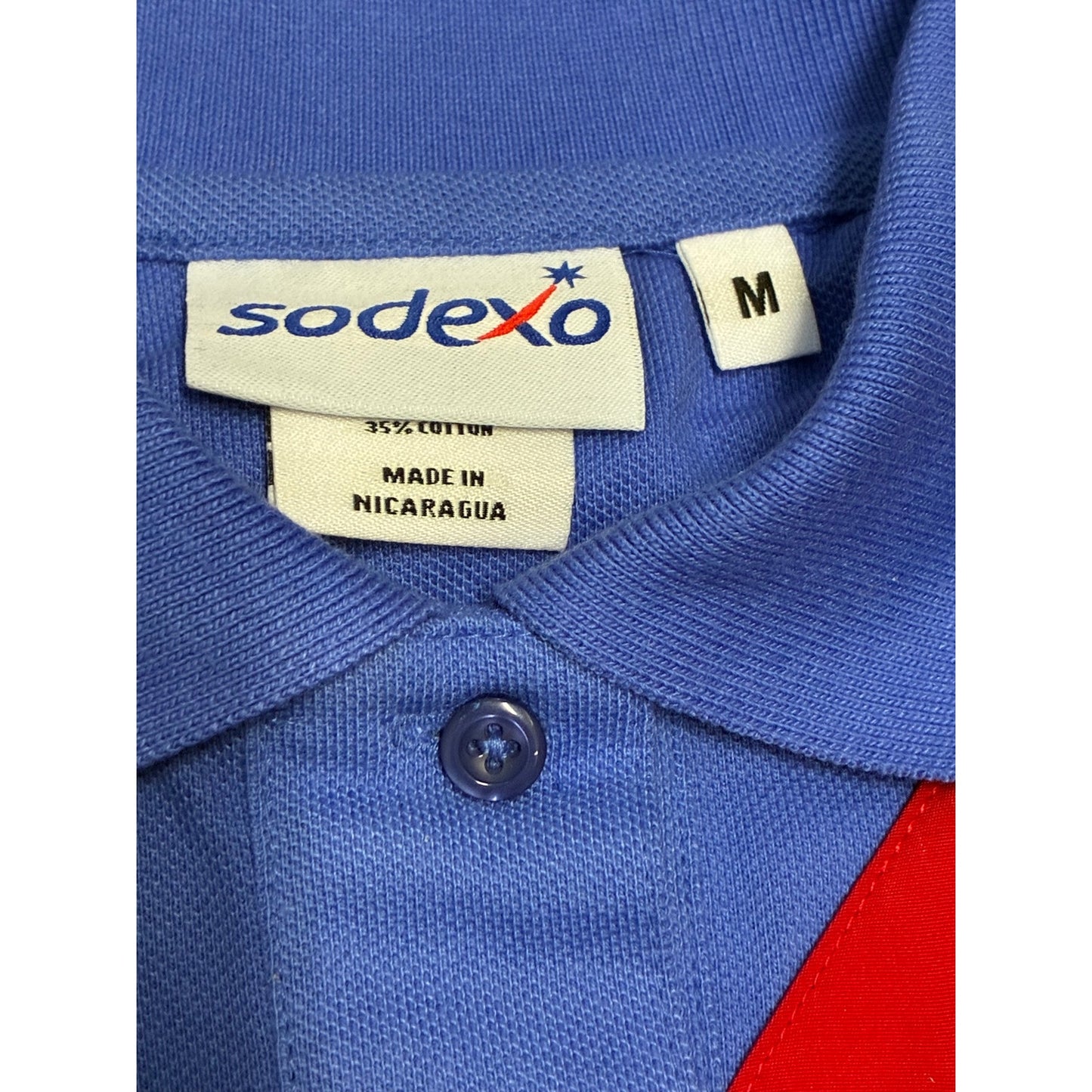 Sodexo Royal Blue Collar Men’s Shirt With 3 Buttons Size Medium