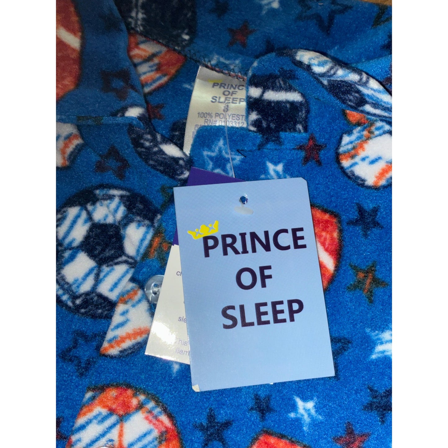 Prince of Sleep Boys' Plush Fleece Pajama Long Sleeve Size 8