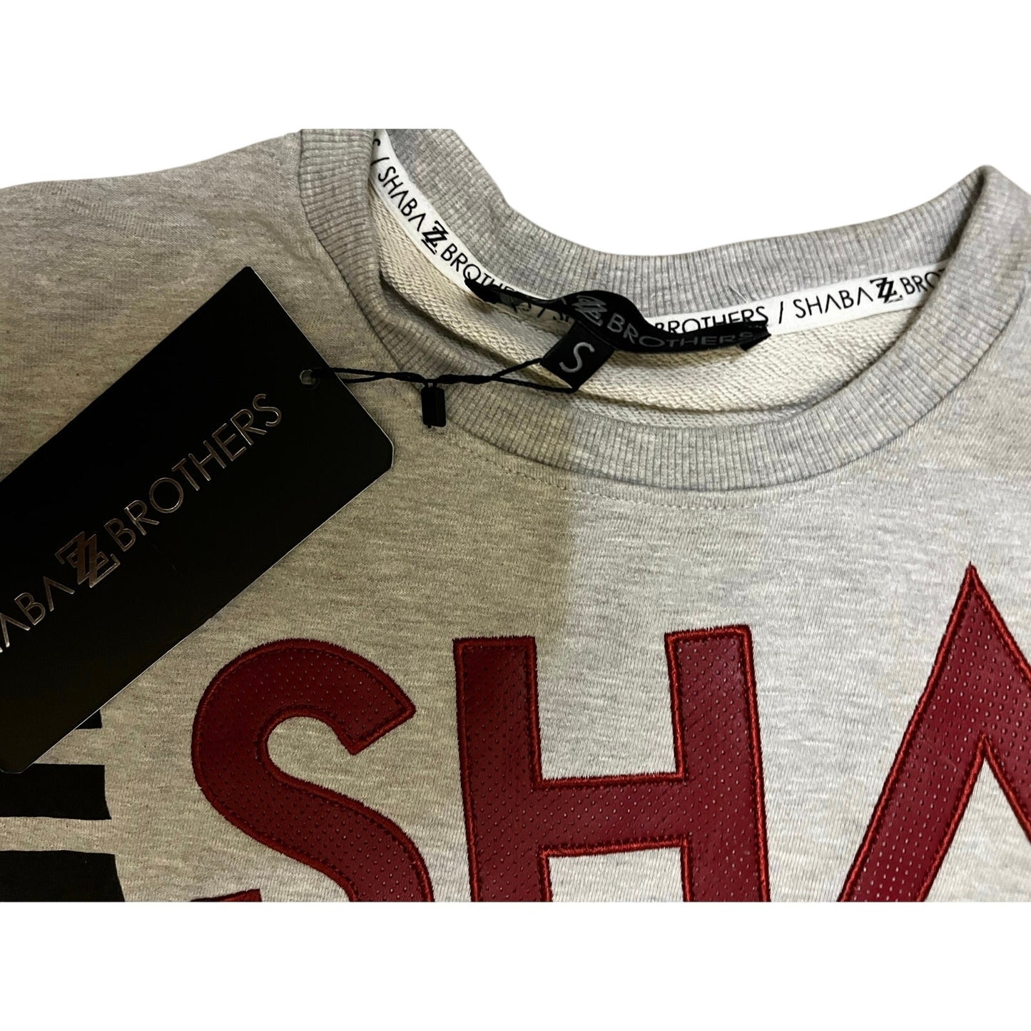 Shabazz Brothers Gray & Red Men’s CrewNeck Sweater Size Small In