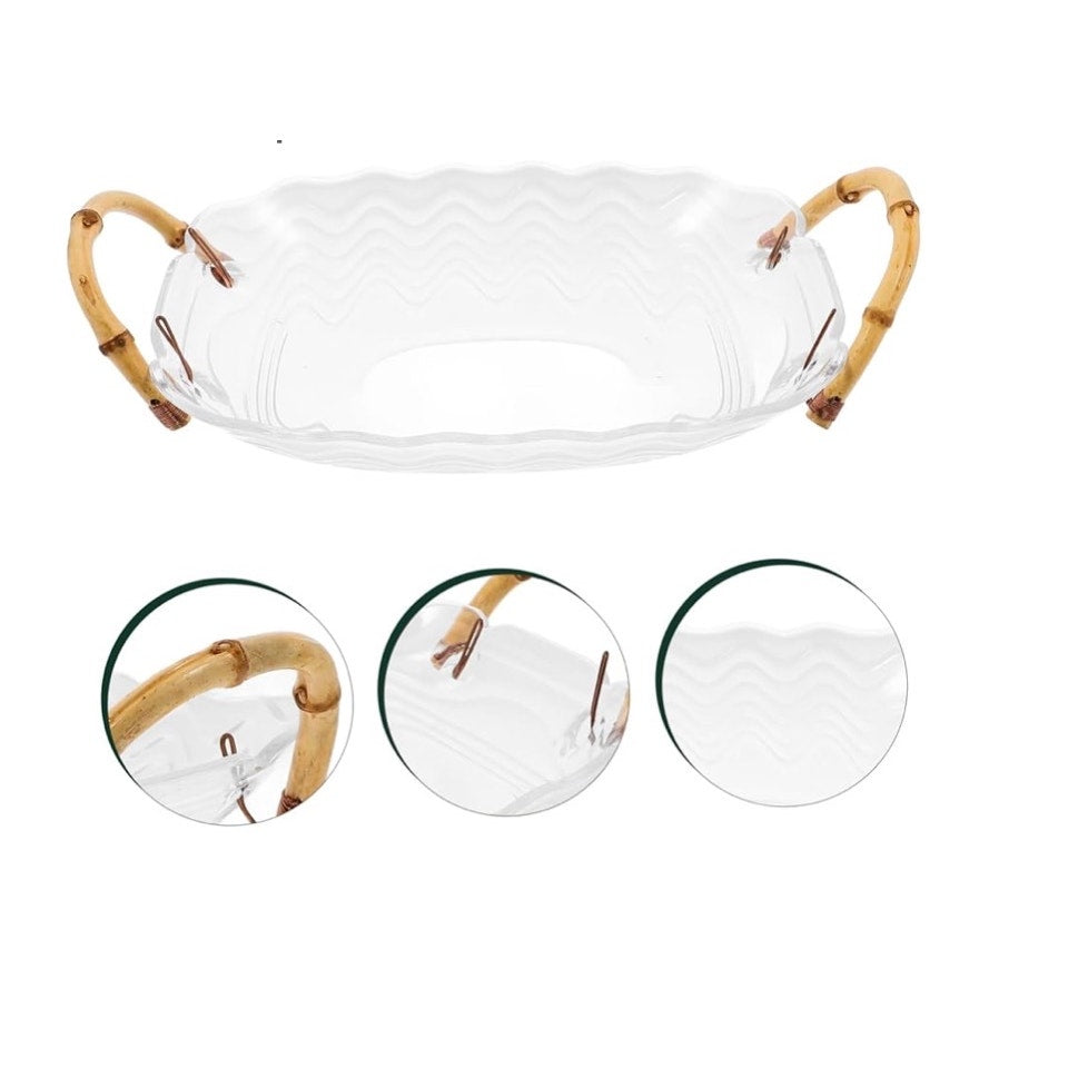 Decorative Fruit Plate Handles Elegant Storage Tray for Kitchen Counter and Table Centerpiece for Fruits and Snacks