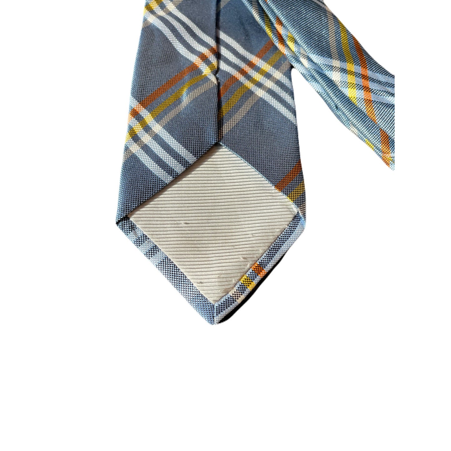 Bruno Marchesi Blue Men’s Tie With Yellow/Orange Stripes