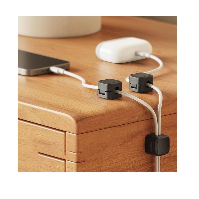6 Pack Magnetic Cable Clips, Cord Holder Adhesive Cable Management Black