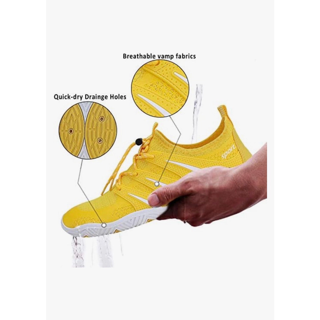 Mens Womens Water Shoes Slip-on Sports Quick Dry Barefoot for Swim Diving Sz M