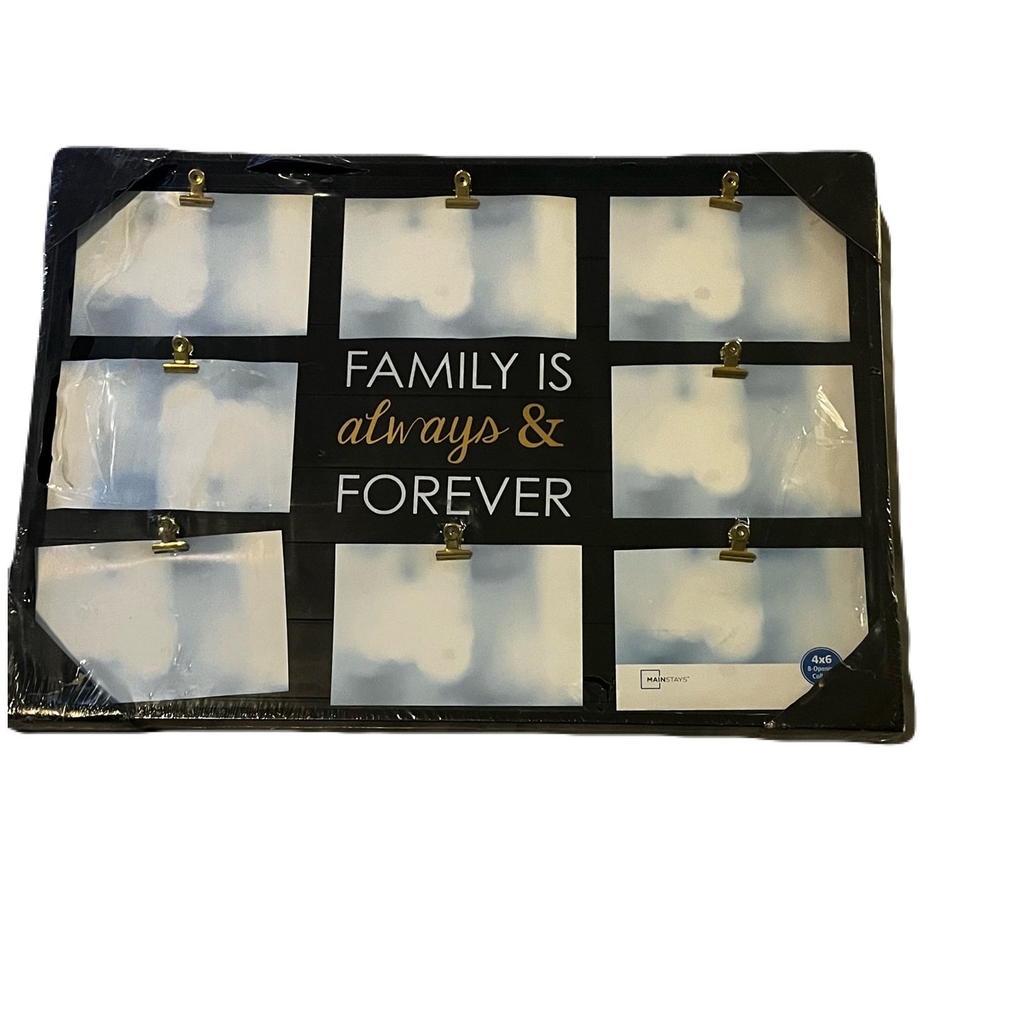 20" x 15" 8-Opening Black Plank Collage Frame