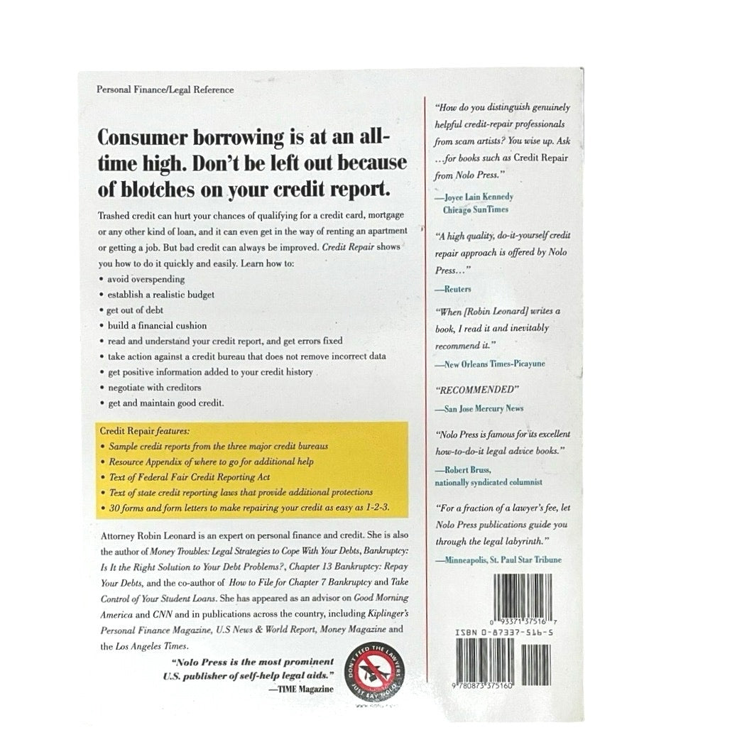 Credit Repair: Auick & Legal
3rd Edition - 1 April 1999