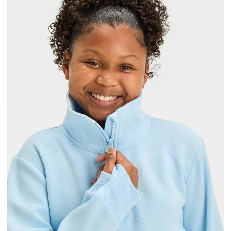 All in Motion Girls' 1/2 Zip Fleece Pullover Sweatshirt Size 10/12