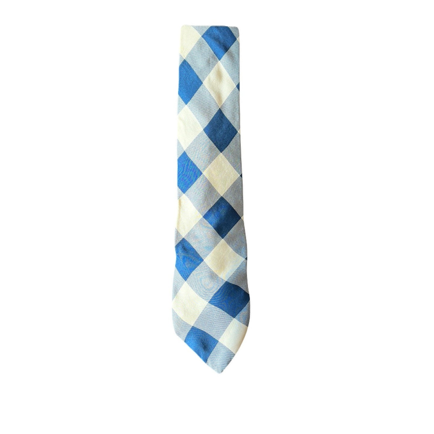 100% Silk Rn 16484 Blue & White Striped Tie