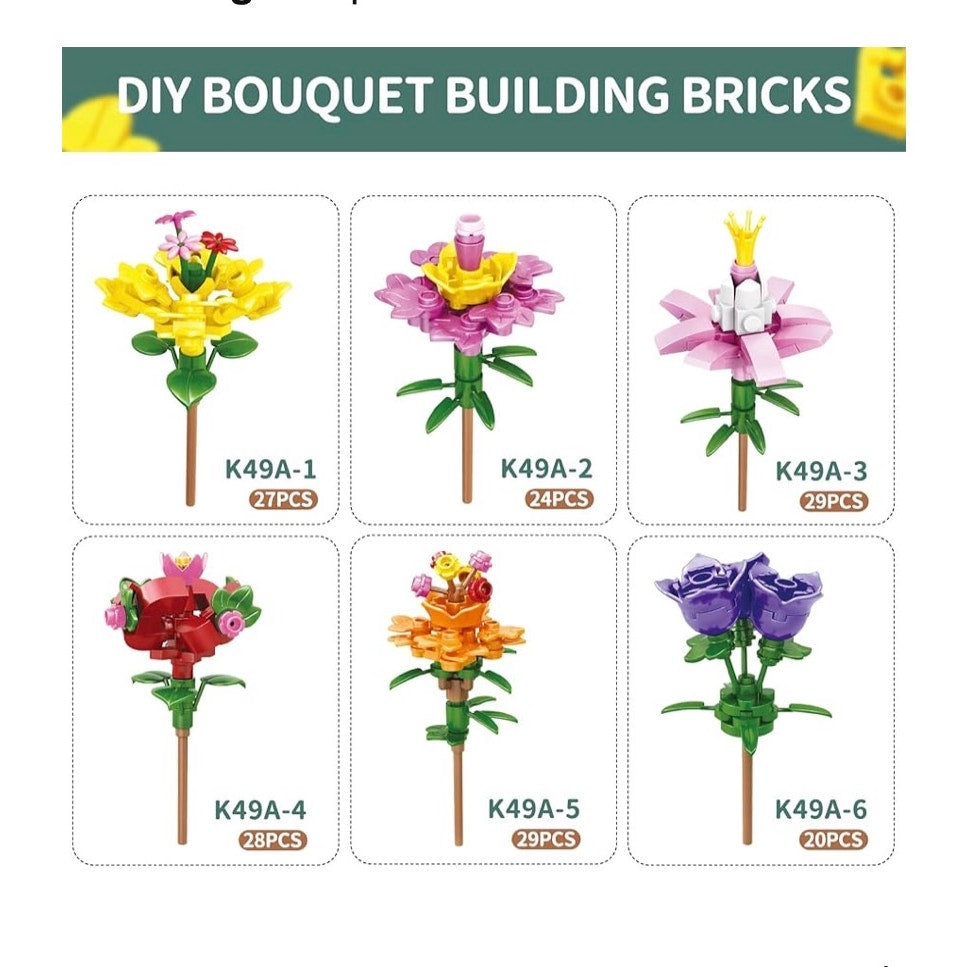 12 Pack Filled Eggs with 157 Pcs DIY Flower Garden Building Blocks
