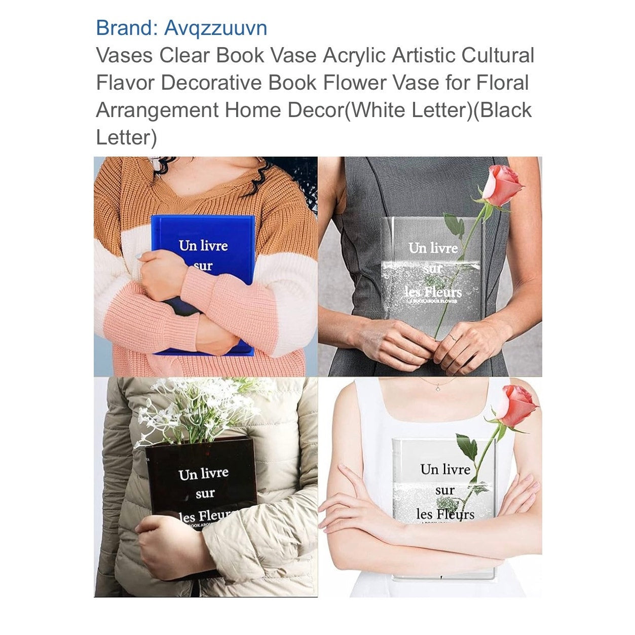 Vases Clear Book Vase Acrylic Artistic Cultural Flavor Decorative Book