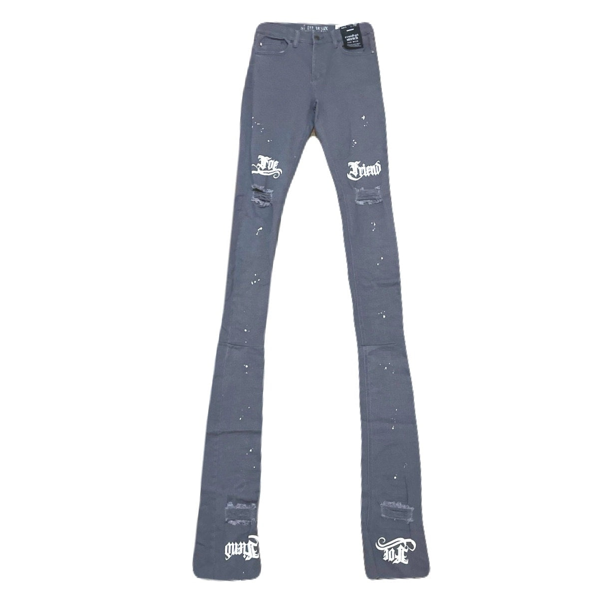Si Tu Veux Dark Gray Superstack Jeans Size 32