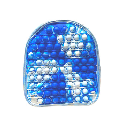 Pop Bubble Fidget Silicon Backpack – Assorted Colors Blue